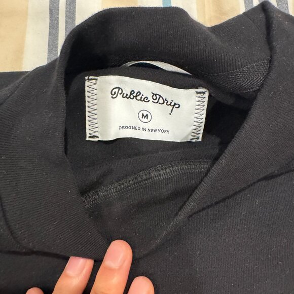 Public Drip Public Athlete Long Sleeve Mock Sweatshirt Black Medium - Picture 6 of 6